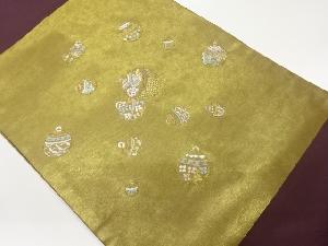 毬に草花模様織出し名古屋帯